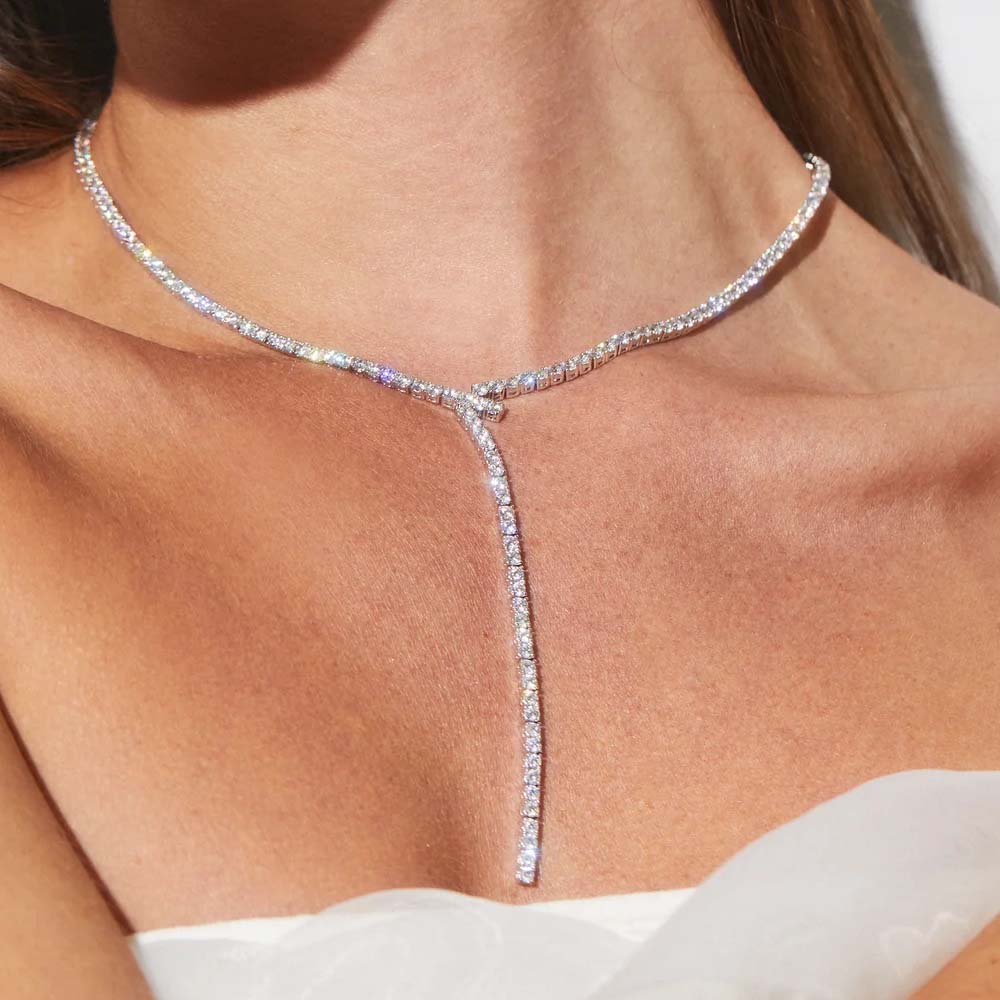 Crystal Choker Necklace - Stonenfans Long Y Shaped Lariat Link