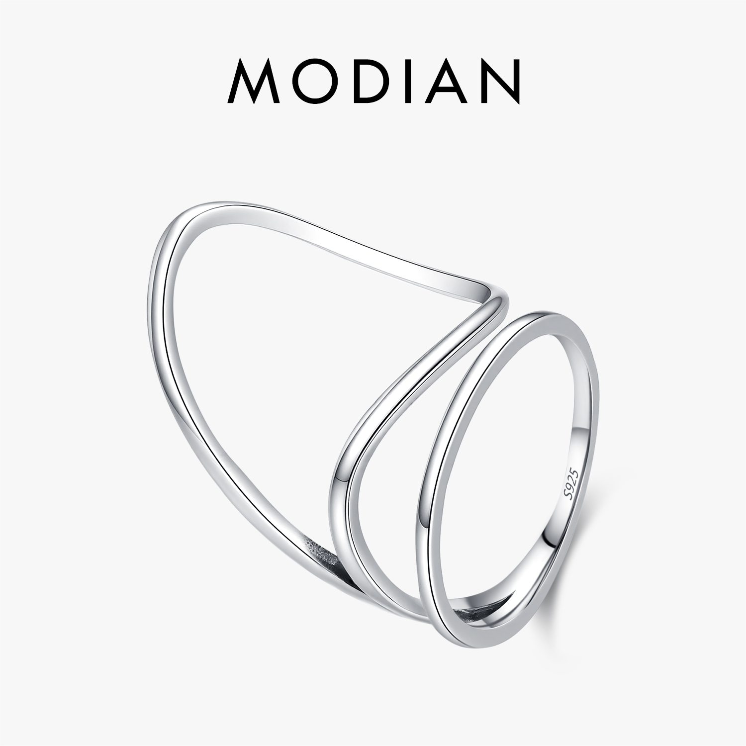 Minimalist Ring Stackable - MODIAN 925 Sterling Silver Minimalist Irregular