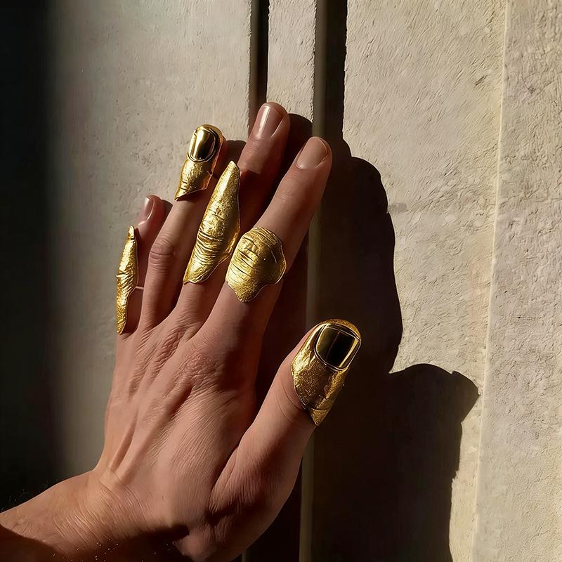 1/5Pcs Irregular Texture Knuck - Minimalist Ring Stackable review and price