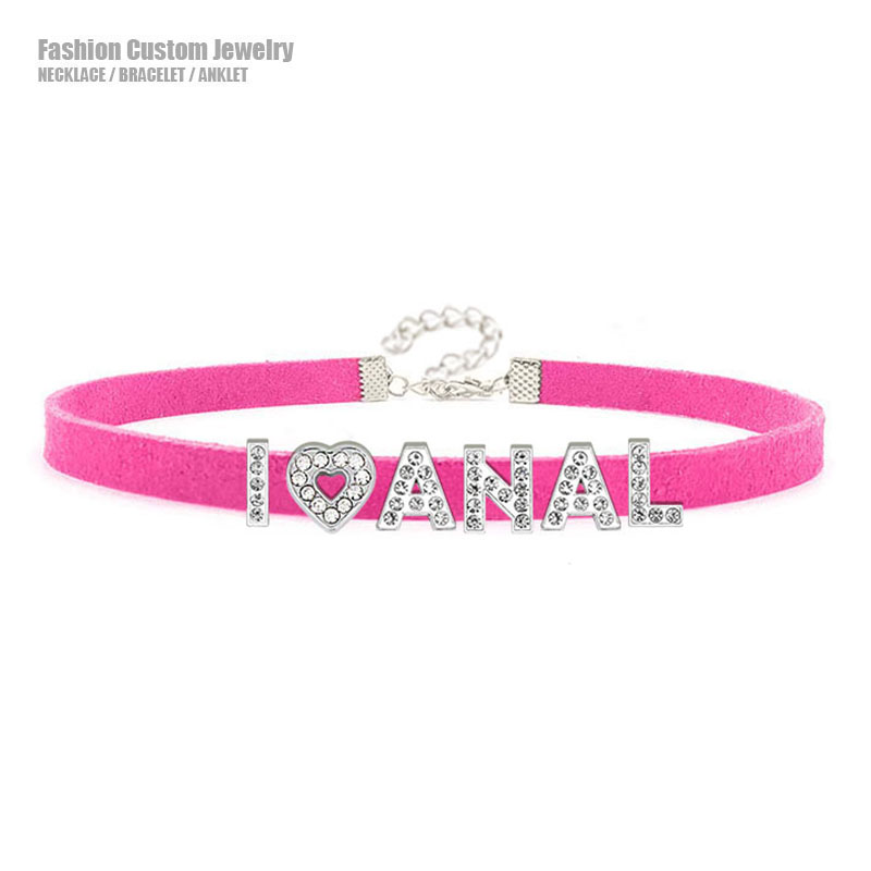 Sexy Hot Rhinestone Letters I  - Crystal Choker Necklace review and price