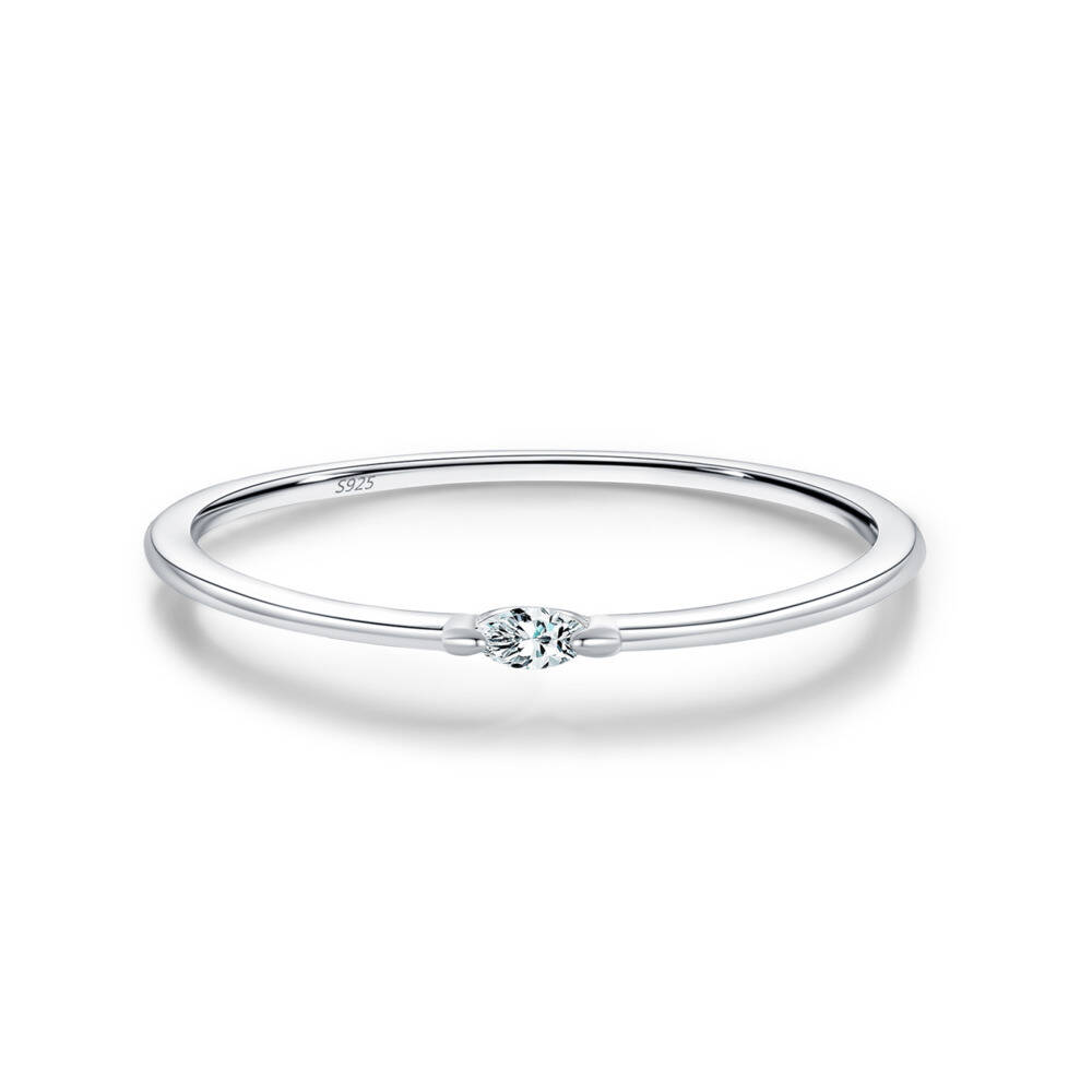 Marquise Cut D VVS1 Moissanite - Minimalist Ring Stackable review and price