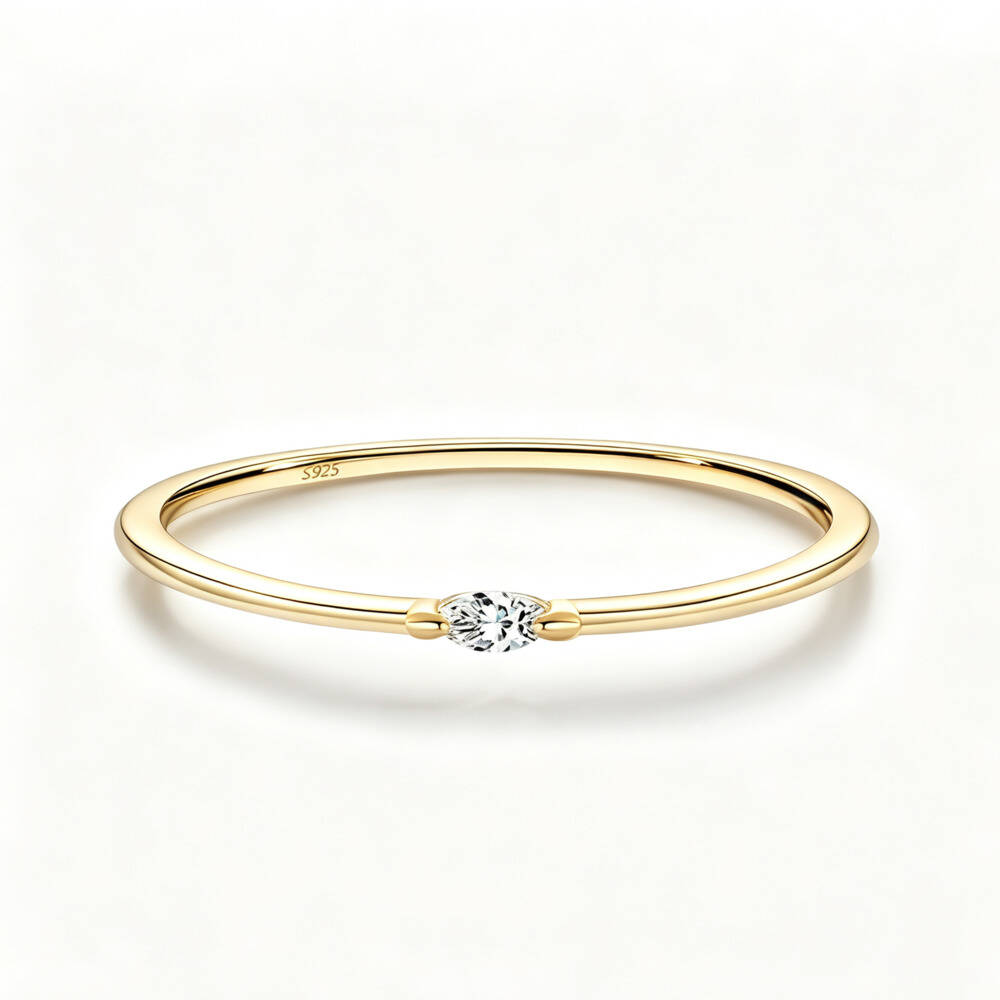 Marquise Cut D VVS1 Moissanite - Minimalist Ring Stackable review and price