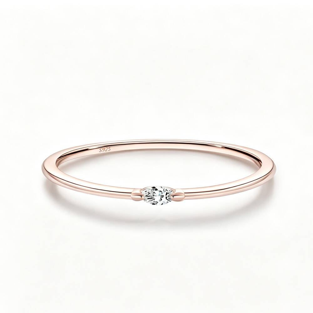 Marquise Cut D VVS1 Moissanite - Minimalist Ring Stackable review and price