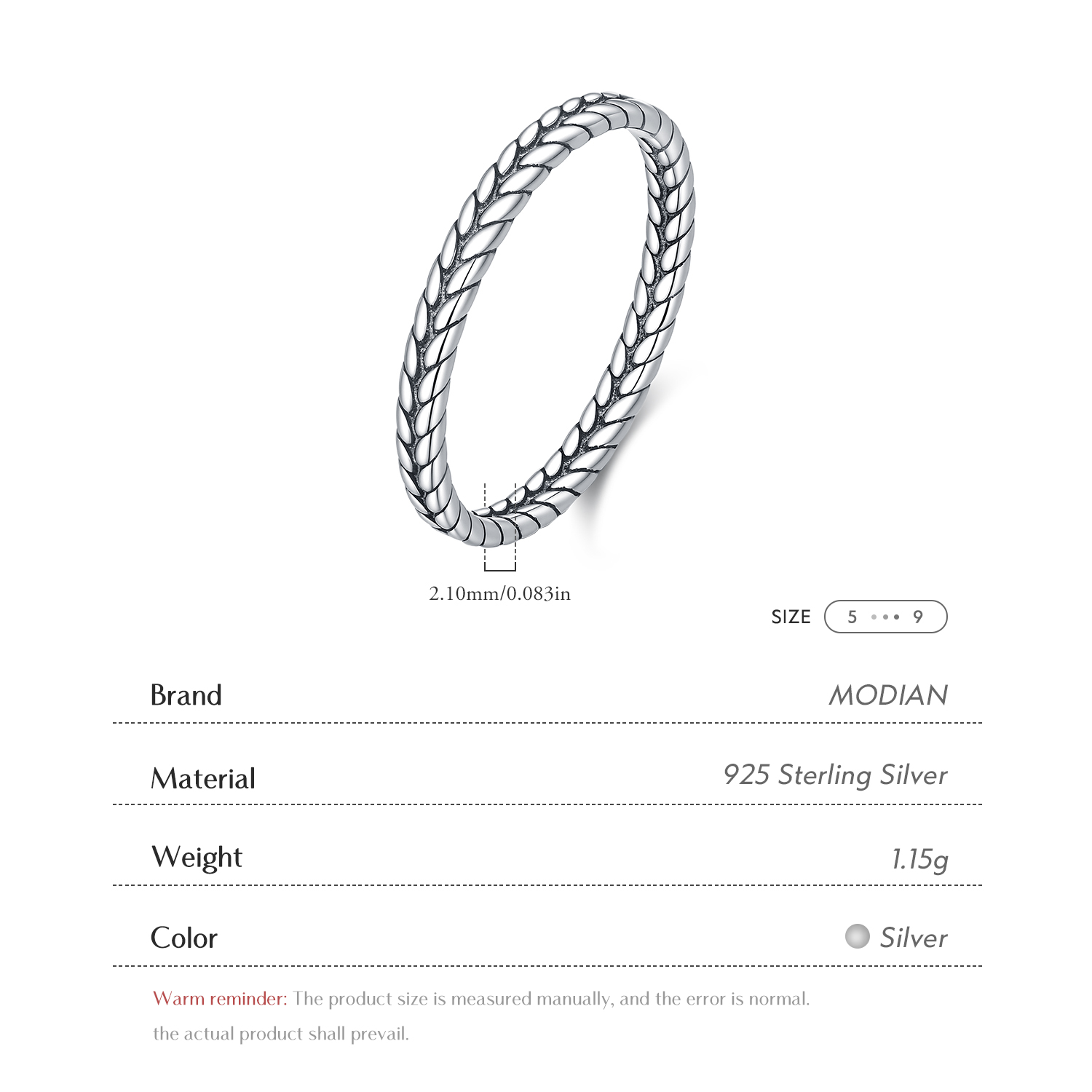 MODIAN 925 Sterling Silver Ret - Minimalist Ring Stackable review and price