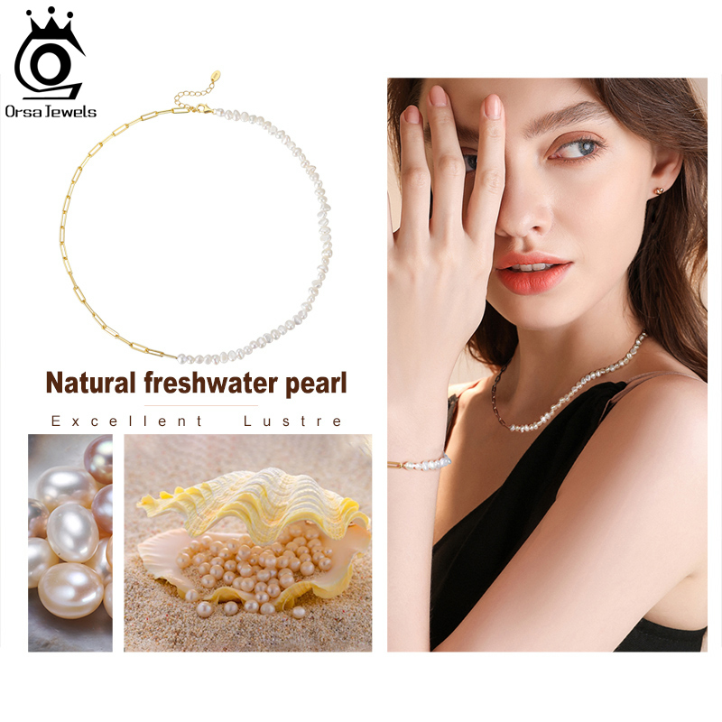 ORSA JEWELS Half Pearl Chain C - Crystal Choker Necklace review and price