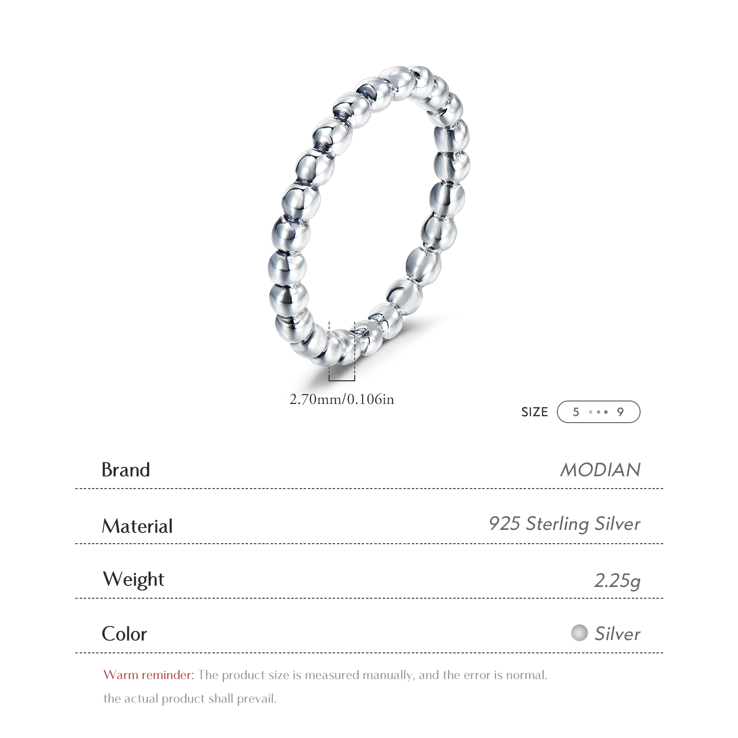 Modian Minimalist Simple Real  - Minimalist Ring Stackable review and price