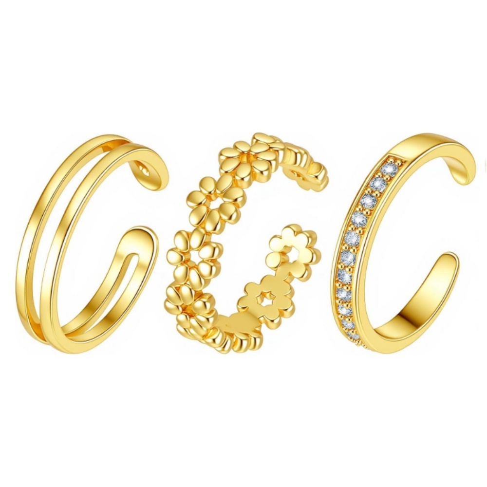 3Pcs Gold Open Adjustable Ring - Minimalist Ring Stackable review and price