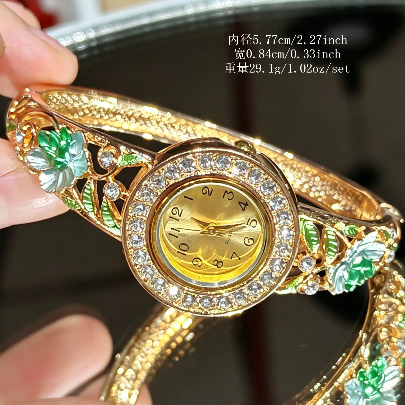 Vintage Gold Enamel Flower Wri - Jewelry Watches Vintage review and price
