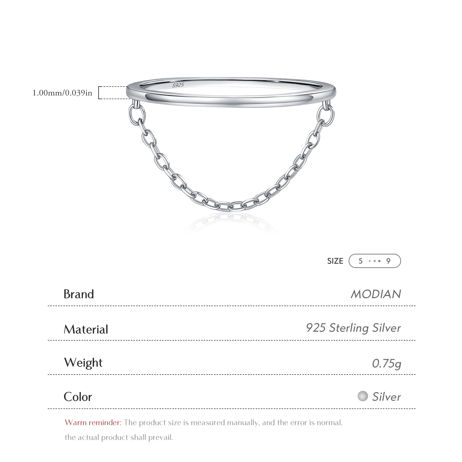 MODIAN 925 Sterling Silver Tas - Minimalist Ring Stackable review and price
