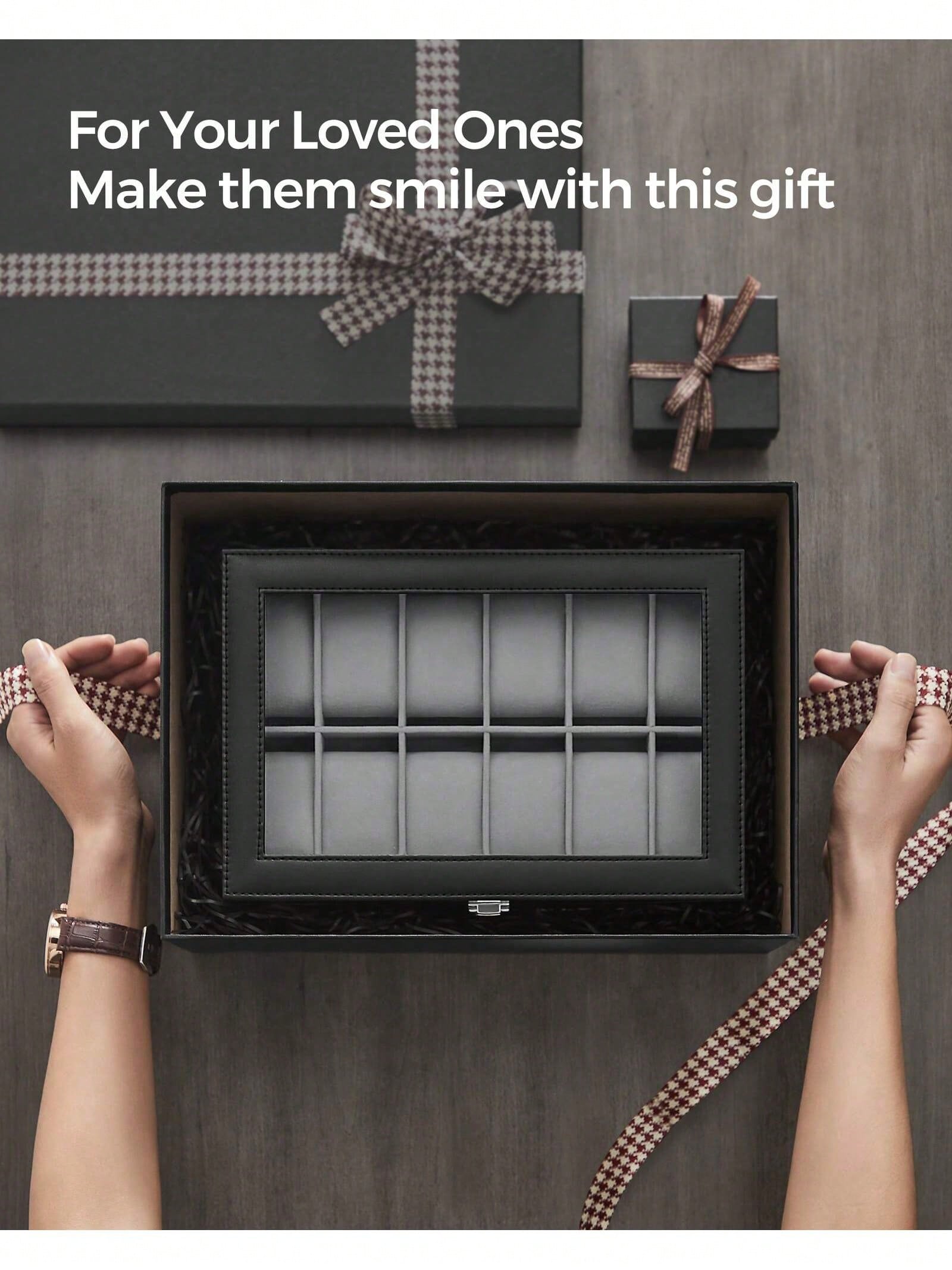 12-Slot Lockable Watch Box wit - Jewelry Watches & Accessories review and price
