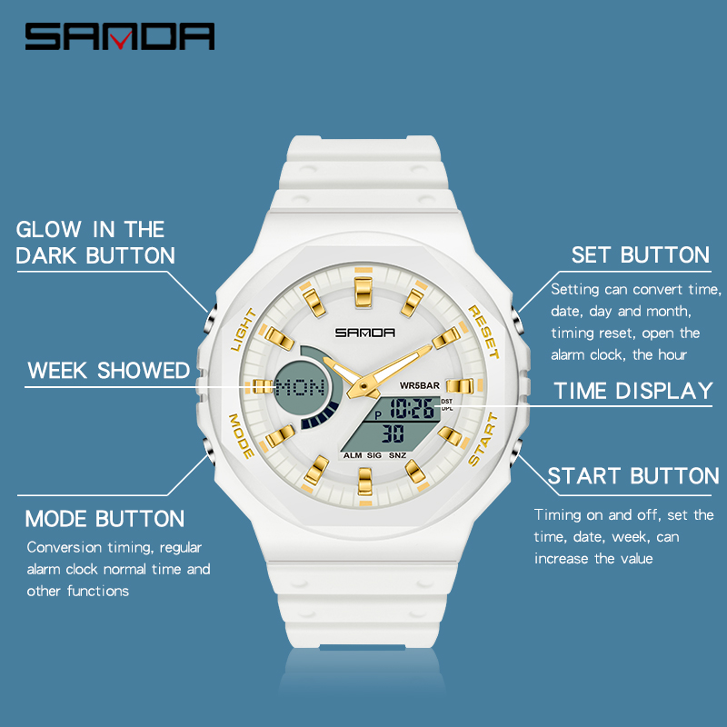 SANDA Top Luxury Men's Quartz  - Seiko Watch 5 Sports review and price