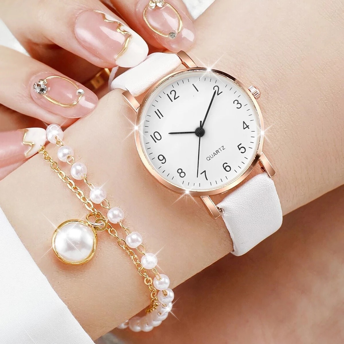 Women Rose Gold Pearl Jewelry  - Jewelry Watches For Ladies review and price