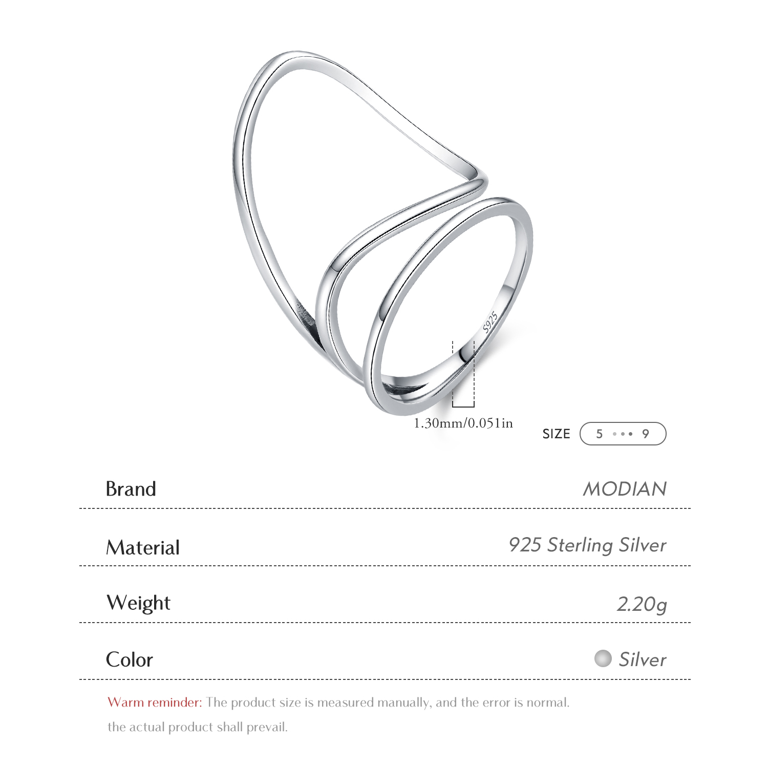 MODIAN 925 Sterling Silver Min - Minimalist Ring Stackable review and price